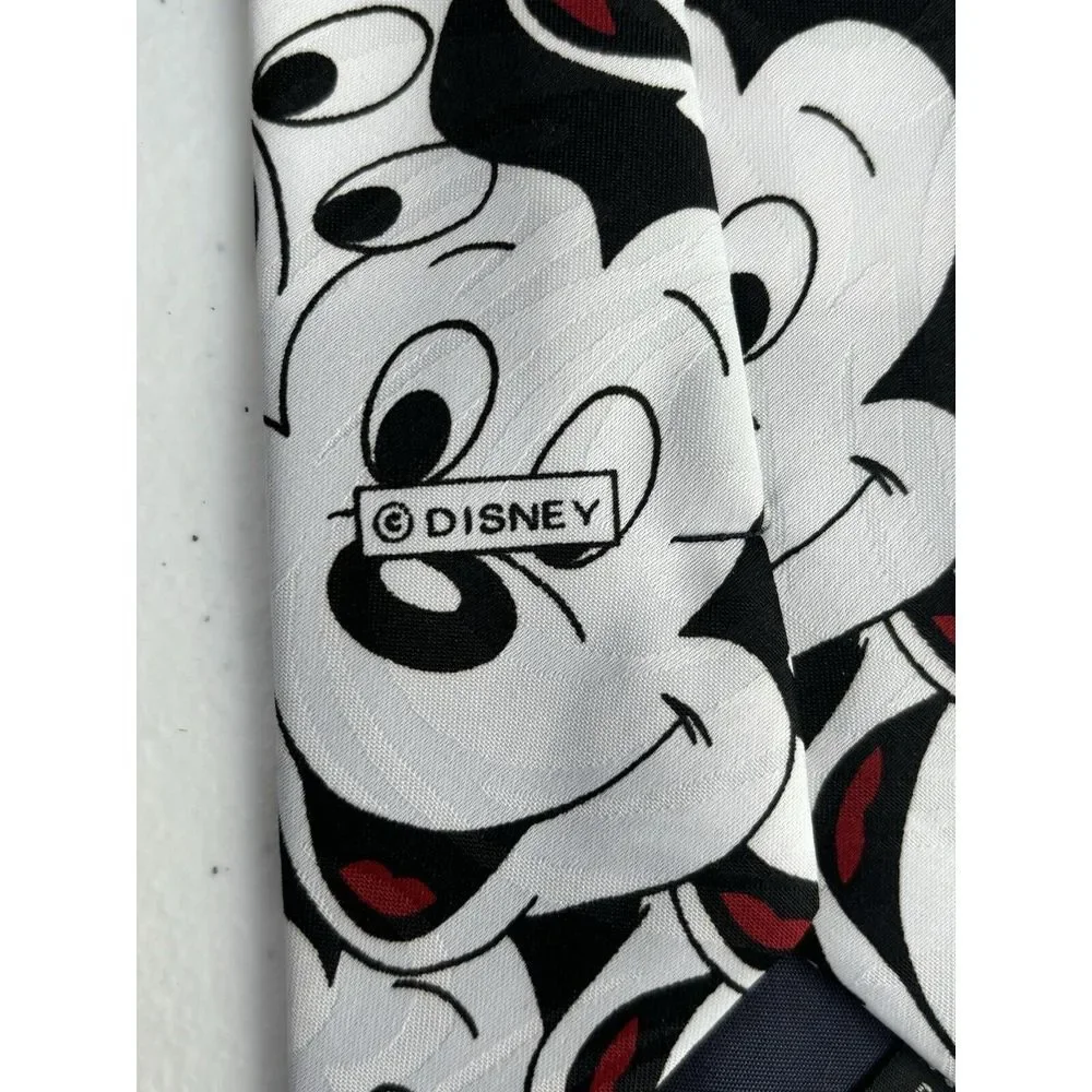Mickey Unlimited by Balancine Inc VTG Disney Black and White‎ Graphic Print Tie
